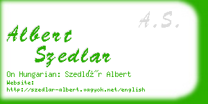 albert szedlar business card